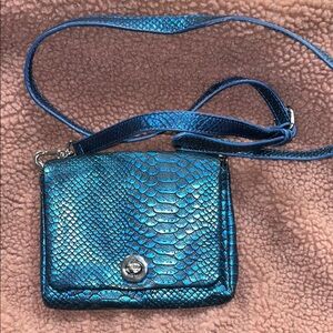 Blue Snakeskin Crossbody Bag